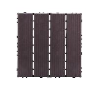 Decking Tiles 30x30cm Wooden Decking Tiles Hardwood Interlocking Patio Deck Composite Floor Covering(Grey)