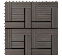 Decking Tiles Dark Brown WPC 30x30cm 11 pcs 1m² Easy Interlock Durable Outdoor