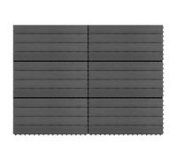 Decking Tiles Grey 60x30cm Wood-Plastic Composite Interlocking 6pcs Outdoor 1m2