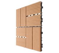Decking Tiles Wood Plastic Floor 1 Square Meter 8 Pieces Yellow WPC Decking Interlocking Garden Patio Tiles Outdoor Balcony Flooring