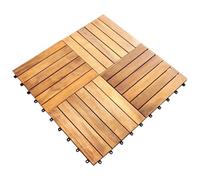 Decking Tiles Wooden Interlocking Boards Square Garden Patio Balcony Roof Terrace Hot Tub Flooring Acacia Wood Deck Tile Flooring