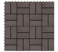 Decking Tiles WPC Dark Brown 30x30 cm 11pcs Cover 1sqm Interlock EasyFit