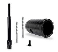 DECKRKAT 1-5/8" Concrete Hole Saw Kit,Electroplated Black Quenching Tech,Heavy-Duty Thickened Alloy Teeth,SDS Plus Shank & 2 Center Bits for Concrete,Brick,Stone...