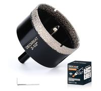 DECKRKAT 2-1/2"Diamond Hole-Saw Bits with Pilot Drill Bit - 2-1/2"Diamond Tipped Tile Hole Saws with Guiding Bit Accurate Drilling for Porcelain Tile Ceramic Pottery Granite Stone Glass Bottles 65mm