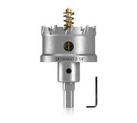DECKRKAT 2-1/4" TCT Hole Saws for Hard Metal, Heavy Duty 57mm Tungsten Carbide Tipped Hole Cutters Set with Spring-Loaded Pilot Drill Bits for Stainless Steel, Metal, Iron, and Plastic.