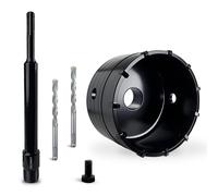 DECKRKAT 3-1/2" Concrete Hole Saw Kit,Electroplated Black Quenching Tech,Heavy-Duty Thickened Alloy Teeth,SDS Plus Shank & 2 Center Bits for Concrete,Brick,Stone...