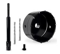 DECKRKAT 4-1/2" Concrete Hole Saw Kit,Electroplated Black Quenching Tech,Heavy-Duty Thickened Alloy Teeth,SDS Plus Shank & 2 Center Bits for Concrete,Brick,Stone...