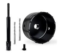 DECKRKAT 4-1/4" Concrete Hole Saw Kit,Electroplated Black Quenching Tech,Heavy-Duty Thickened Alloy Teeth,SDS Plus Shank & 2 Center Bits for Concrete,Brick,Stone...