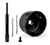 DECKRKAT 4-1/8" Concrete Hole Saw Kit,Electroplated Black Quenching Tech,Heavy-Duty Thickened Alloy Teeth,SDS Plus Shank & 2 Center Bits for Concrete,Brick,Stone...