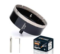 DECKRKAT 4-1/8"Diamond Hole-Saw Bits with Pilot Drill Bit - 4-1/8"Diamond Tipped Tile Hole Saws with Guiding Bit Accurate Drilling for Porcelain Tile Ceramic Pottery Granite Stone Glass Bottles 105mm