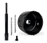 DECKRKAT 4" Concrete Hole Saw Kit,Electroplated Black Quenching Tech,Heavy-Duty Thickened Alloy Teeth,SDS Plus Shank & 2 Center Bits for Concrete,Brick,Stone...