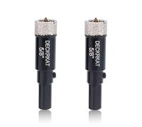DECKRKAT 5/8"Diamond Hole-Saw Bits with Pilot Drill Bit - 2pc 5/8" Diamond Tipped Tile Hole Saws with Guiding Bit Accurate Drilling for Porcelain Tile Ceramic Pottery Granite Stone Glass Bottles 16mm