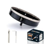 DECKRKAT 6-1/8"Diamond Hole-Saw Bits with Pilot Drill Bit - 6-1/8"Diamond Tipped Tile Hole Saws with Guiding Bit Accurate Drilling for Porcelain Tile Ceramic Pottery Granite Stone Glass Bottles 156mm