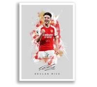 Declan Rice Arsenal Signed Photo Poster A4/A3 Print Picture Display Framed Autograph Memorabilia for Football Fans Gift England (Grey (A3 Unframed))