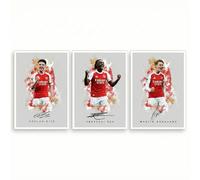 Declan Rice Arsenal Signed Photo Poster A4/A3 Print Picture Display Framed Autograph Memorabilia for Football Fans Gift England (Rice Odegaard Eze (Grey A4 Unframed))