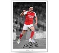 Declan Rice Arsenal Signed Photo Poster Print Picture Display Framed Autograph Memorabilia for Football Fans Gift England (A3 Poster Only B+W)