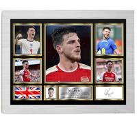 Declan Rice Signed Autograph Photograph Display - Perfect for Football Fans, A4 Poster + White Frame - Limited Edition Autograph Fan Gift - Collectible Memorabilia Merchandise