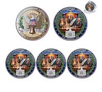 Declaration of Independence 250th Anniversary Commemorative Coin - Double-Sided Patriot Token 1776-2026, Historic American Keepsake, Military Collectible Gift for Veterans (3Pc)