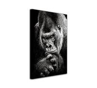 DECLINA Animal Picture on Canvas Wall Decoration Living Room Decoration Photo Canvas Gorilla 30 x 50 cm
