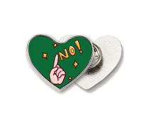 Decline Reject No Dactylfinger Gesture Heart Metal Pin Brooch Clip Love