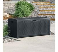 decluttered reinforced resin garden 276l storage box in cyberspace grey