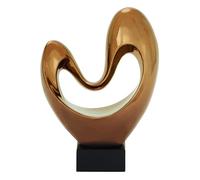 Deco 79 96739 Heart Ceramic Copper Abstract Decor, 10" W x 14" H