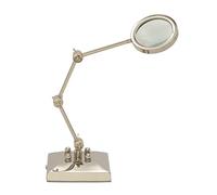 Deco 79 Alumimum Glass Nkl Magnifier 6" W, H-24543, Chrome Silver, 6" by 20"
