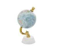 Deco 79 Aluminum Globe with Marble Base, 5" x 5" x 10", Blue