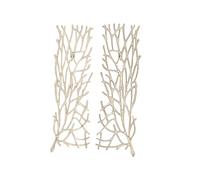 Deco 79 Aluminum Metal Coral Inspired Wall Decor, Set of 2 10 InchW, 34 InchH, Silver