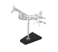 Deco 79 Benzara 26927 Whimsical Touch Aluminium Aeroplane Decor with Resplendent Shine, Silver & Black, 16" D x 12" W x 11" H