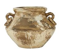 Deco 79 Ceramic Distressed Vase, 13" x 13" x 10", Beige