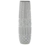Deco 79 Ceramic Vase with Varying Patterns, 7" x 7" x 22", Gray