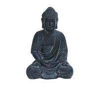 Deco 79 CosmoLiving by Cosmopolitan Ceramic Buddha Decorative Sculpture Meditating Home Decor Statue with Engraved Carvings and Relief Detailing, Accent Figurine 8 x 7 x 12, Gray
