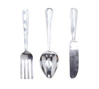 Deco 79 Decor, Aluminum, Silver, Set of 3 Wall Art 4" W, 23" H