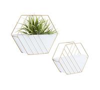 Deco 79 Decorative Indoor Outdoor Planter, Flower Pot for Living Room, Kitchen, Office, Patio Entryway, Metal, White
