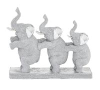 Deco 79 Glam Polystone Elephant Sculpture, 11" x 3" x 9", Silver