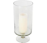 Deco 79 Glass Candle Holder with Elevated Base, 6" x 6" x 12.7", Clear