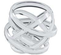 Deco 79 Glass Knot Decorative Sculpture Twisted Home Decor Statue, Accent Figurine 7" x 7" x 7", White