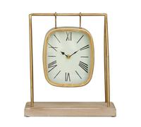 Deco 79 Gold Wood Farmhouse Clock, 11 x 10 x 5 Inches