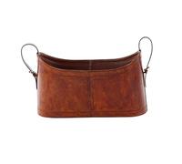 Deco 79 Magazine Holder, Leather, Brown, 12" x 21"