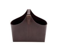 Deco 79 Magazine Holder, Leather, Dark Brown, 16" x 8" x 14"