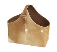 Deco 79 Magazine Holder, Leather, Dark Brown, 17" W x 15" H