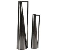 Deco 79 Metal Decorative Vase Centerpiece Vases with Handles, Set of 2 Flower Vases for Home Decoration 17", 22"H, Dark Gray