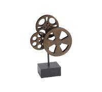 Deco 79 Metal Film Reels Sculpture, 11" x 5" x 16", Brown
