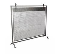 Deco 79 Metal Geometric Suspended Grid Style Netting Single Panel Fireplace Screen with Bolted Detailing, 38 Inch x 9 Inch x 35 Inch, Black