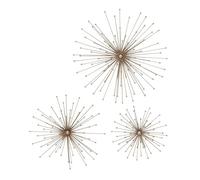 Deco 79 Metal Starburst 3D Wall Decor, Set of 3 13", 17", 21" W, Gold