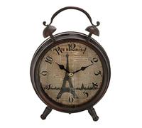 Deco 79 Metal Table Clock 9" H, 6" W-52506, Black, 9 Inches x 6 Inches