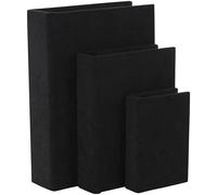 Deco 79 Modern Black Fabric Decorative Storage Box Set, 3 Rectangular Keepsake Boxes, 12", 9", 6" H
