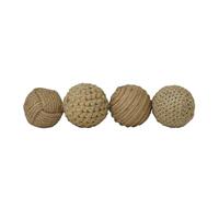 Deco 79 Orbs Vase Fillers for Craft, Party, Wedding, Accessories, Garden Decoration, Jute, Brown, S/4 4" W, 4" H