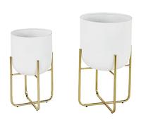 Deco 79 Planter, Metal, White